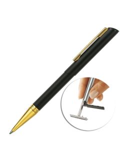 Długopis z pieczątką Heri diagonal 3020 czarno - złoty mat + etui