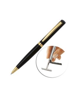 Długopis z pieczątką Heri color exclusive 6720 czarno-złoty + etui
