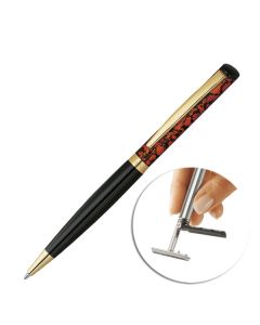 Długopis z pieczątką Heri color exclusive 6724 marmur orange + etui