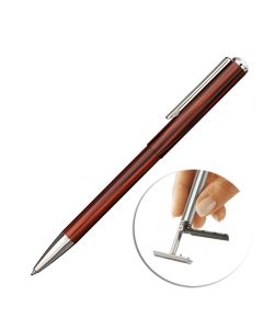 Długopis z pieczątką Heri classic 3108 drewnopodobny + etui