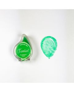Łezka - poduszka z tuszem wodnym - zielony seledynowy