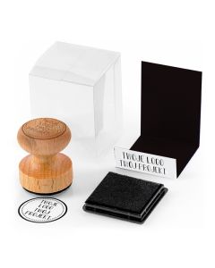 Stempel drewniany Stamp in a Box z Twoim wzorem - okrągły
