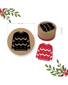 stempel kreatywny drewniany boże Narodzenie z odbiciem swetra