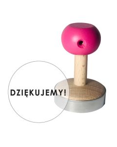 Stempel do ciastek oraz odbicie z napisem dziękujemy!