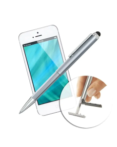 Długopis z pieczątką Heri stamp & touch pen 3300 srebrny + etui