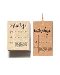 Drewniany stempel -  instrukcja prania do personalizacji