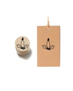 Drewniany stempel - świeca