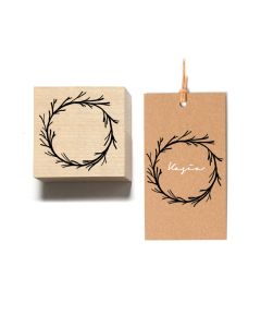 stempel drewniany świąteczny wieniec 01