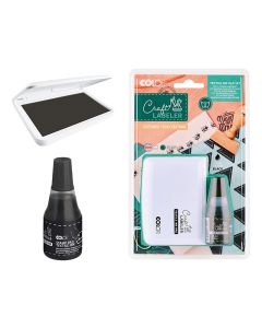  Poduszka z tuszem + czarny tusz 25 ml do tkanin COLOP Craft Labeler