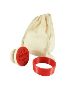 Stempel do ciastek drewniany z Twoim projektem - odbicie wypukłe na ciastku