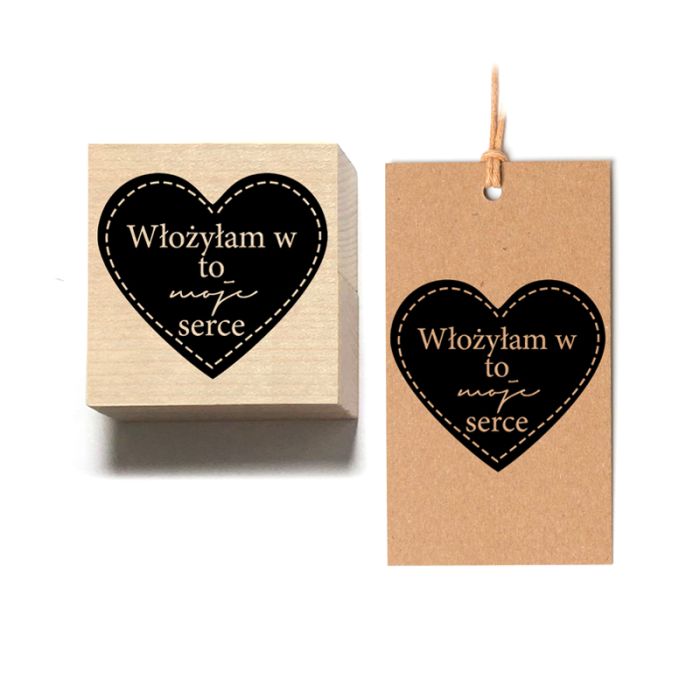 stempel drewniany kwadratowy z napisem 